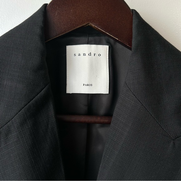 New SANDRO Tailored Blazer Black - Picture 7 of 15